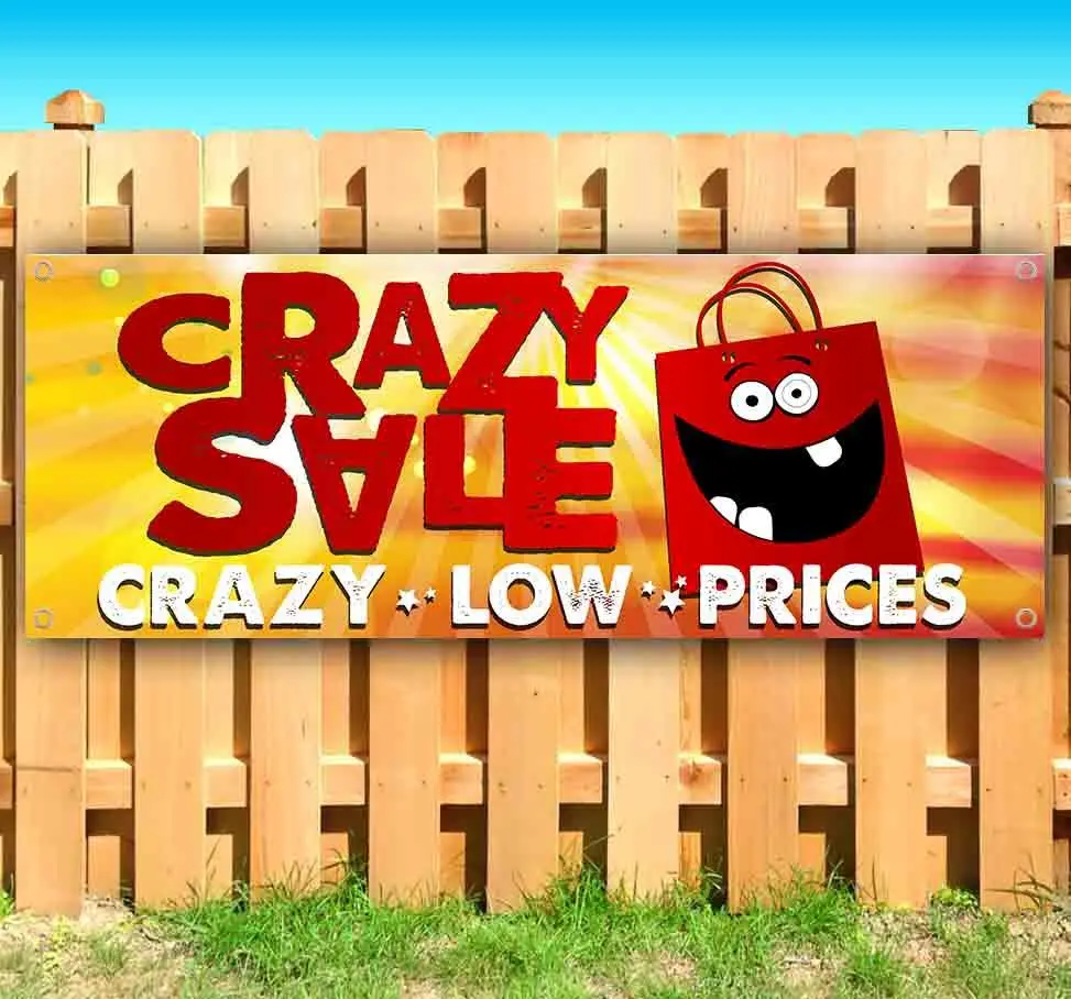 Crazy Offer Vinyl Banner – Heavy-Duty 13 oz Indoor/Outdoor Business Sign – Multiple Sizes