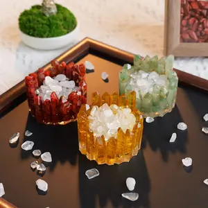 Natural Crystal Energy Generator, 1 Count Degaussing Bowl, Reiki Healing Chakra Resin Meditation Point, Room Decor for Home Office Desk, Chakra Healing Crystals