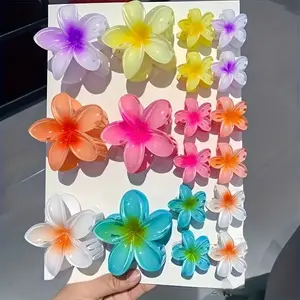 18pcs gradient candy flower hair clips - Elegant woven hair ties for women, from soft to vibrant colors, suitable for beach photography and daily use, stylish hair accessories for ponytails and buns, women's hair accessories, Flower Hair Pin