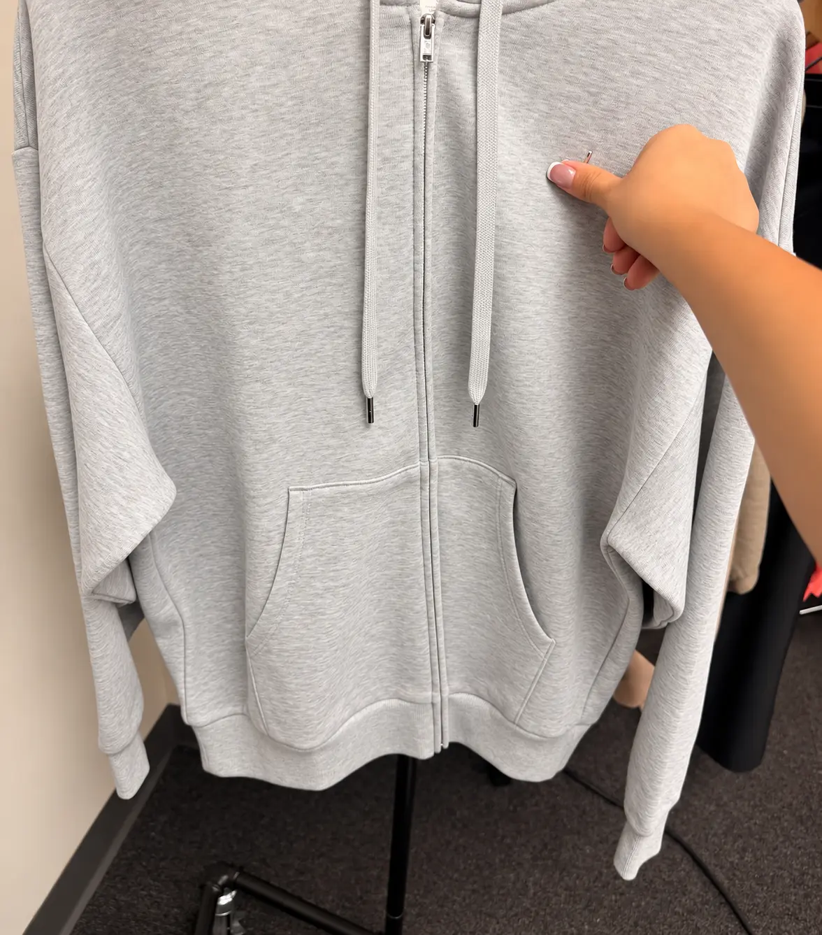 Men's and Women's Full Zip Up Hoodie, Oversized Casual Sweatshirt Jacket with Front Pockets, Long Sleeve Everyday Layering Hoodie