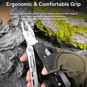 Novupow EDC Multitool Pliers,12 In 1，With Wire Cutters, Saw, Scissors, Screwdriver, Wine Opener And More For Camping, Survival, Hunting And Outdoors