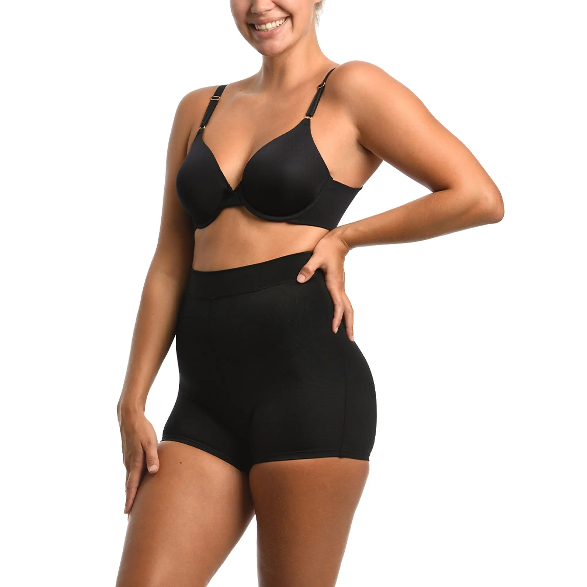 INSTANT FIGURE Hi-Waist Compression Boy Shorts WBSH010 – Seamless Slimming Boyshorts for Women, Tummy Control Shapewear Shorts with 4-Way Stretch, No-Roll Waistband, Full Coverage Smoothing Fit, Made in USA
