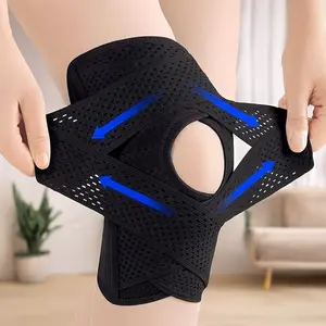 Plus-Size Sporty Knee Brace for Pain Relief - Compression Support, Air Mesh Breathable Fabric, Adjustable Wrap, Side Stabilizers, Flexibility - Ideal for 1-2 Light Activities, Everyday Wear, Meniscus Tears, ACL Injuries