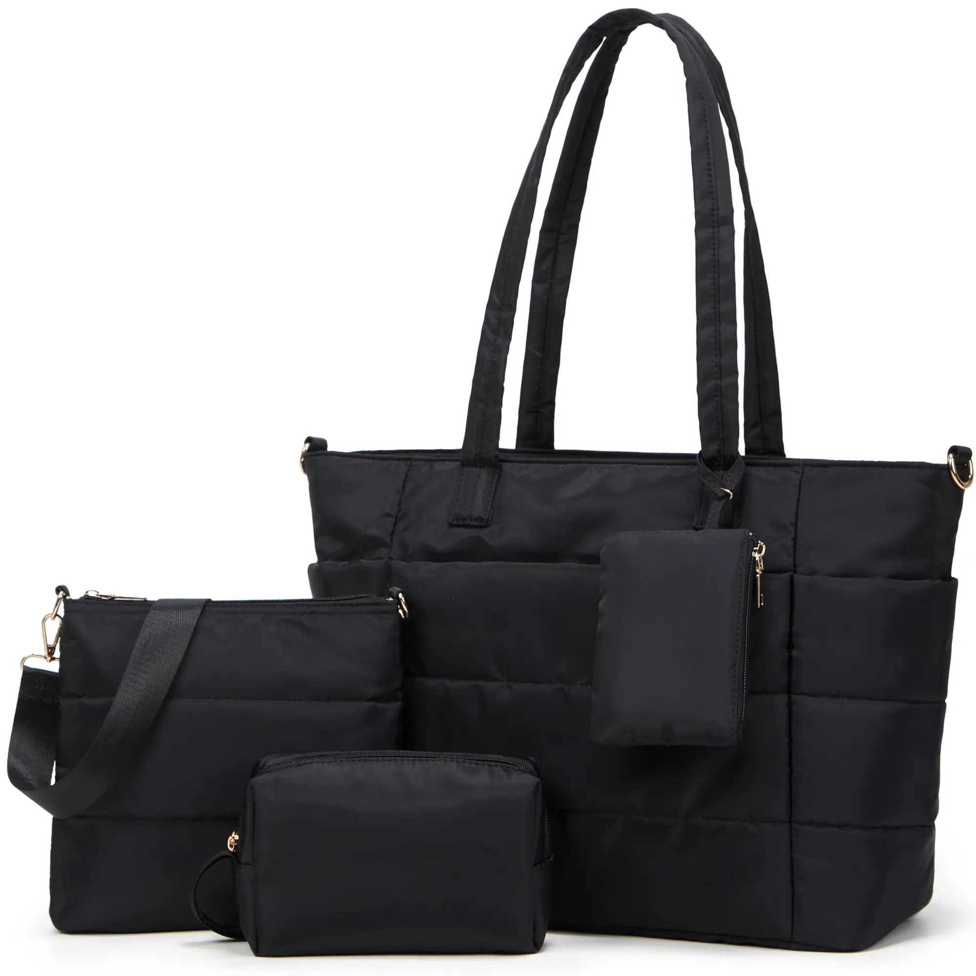 Puffer Tote Bag for Women, Lightweight Puffy Travel Gym Work Handbags 20L Teacher Nurse Quilted Shoulder Bag Large Cloud Carry On Laptop Computer Purse for School Nursing Clinical Daily