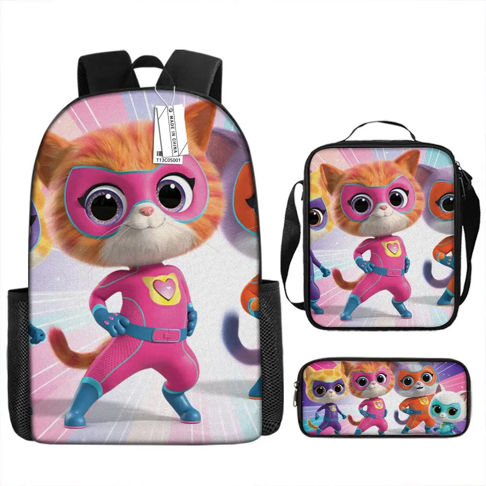 Super Kitty Team Backpack Superkitties Student School Bag Cartoon Backpack