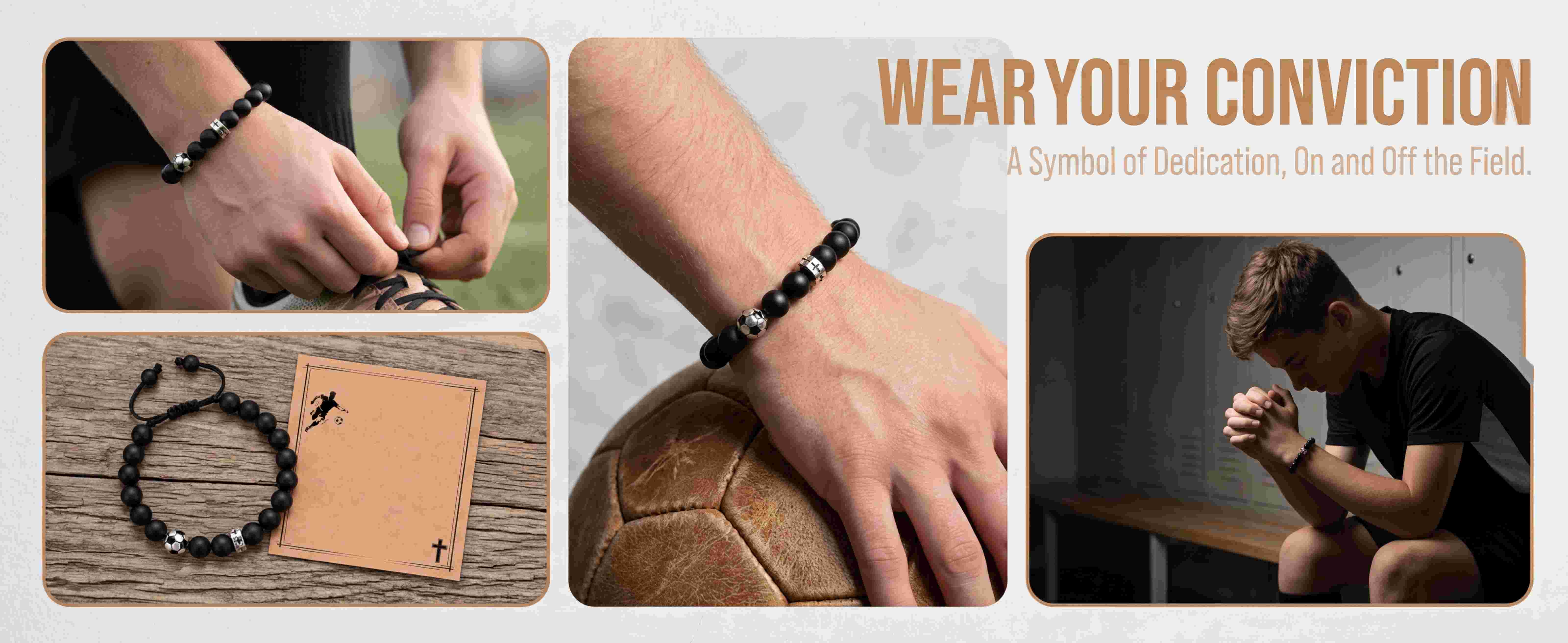 Valentines Day Gifts for Him- Soccer Bracelet for Boys Cross Beaded Adjustable Bracelet Gifts for Son Grandson Players Team Fan Friends, Birthday Gifts for Men Boys