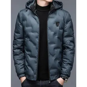 Men's Full Zip Hooded Jacket - Windproof high-quality polyester fabric, soft lining, full-length zipper design, casual outdoor winter coat (hand wash only) Menswear Tops