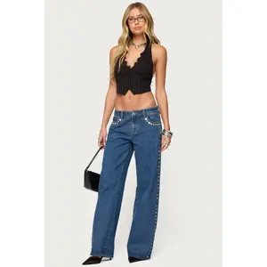 Iridescent Button Low Rise Baggy Jeans Iridescent Button Low Rise Baggy Jeans
