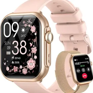 Smart Watch for Women & Men, Fitness Tracker with Bluetooth-compatible Calls, IP68 Waterproof, 120+ Sports Modes, 30-Day Battery Life, 2 Bands, Wireless Smart Watch