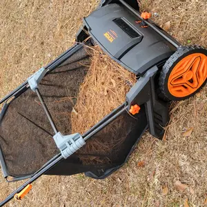 VEVOR Push Lawn Sweeper, Various specifications, Leaf & Grass Collector, Strong Rubber Wheels & Heavy Duty Thickened Steel Durable to Use with Large Capacity. Mesh Collection Hopper Bag, Spinning Brushes