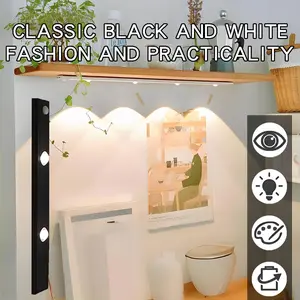 Ultra-Thin Smart Motion Sensor Cabinet Light, Modern Style, Adjustable Color Temperature, Rechargeable LED Strip, Under-Cabinet Lighting, Dimmable Wall Lamp