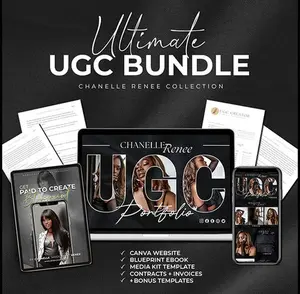 UGC and Influencer Starter Kit w Creator Portfolio Template, Email Pitch Templates, Media Kit Template and Ebook