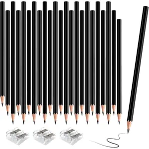 36 PCS Black Colored Pencils, Pre-sharpened Professional Wooden Art Pencils Set for Artists Painting Premium Drawing Sketching Supplies (Black)