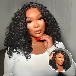 U&A Hair 4x6 Glueless Lace Front Curly Wig - Pre Plucked Pre Cut Tiny Knots, 250% Density Wear and Go Fluffy Wig