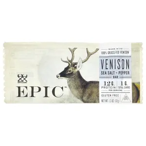 Epic Bar Venison Sea Salt + Pepper Bar, 1.3 oz (37 g)