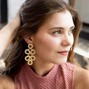 CHEVAUX Gold Statement Earrings- Elegant Gold Post Back Earrings for Any Season christmas gift party earring