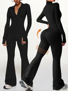 Women's Slim Fit Workout Set, Long Sleeve Sports Jacket & High Waist Leggings, Comfortable Fashion Running Gym Clothes, Yoga Clothes Set, 2 Piece