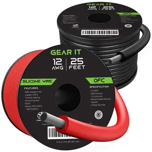 12AWG 600V Tinned OFC Stranded Silicone Wire, 2-Pack (Black & Red) 12AWG 600V Tinned OFC Stranded Silicone Wire, 2-Pack (Black & Red)