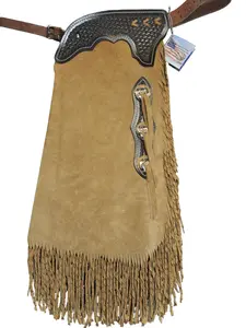 Custom Made Leather Chinks/ Leather Chaps/Rough out Buckskin Leather Chinks/ Ranch/Show Chinks/R Bar K
