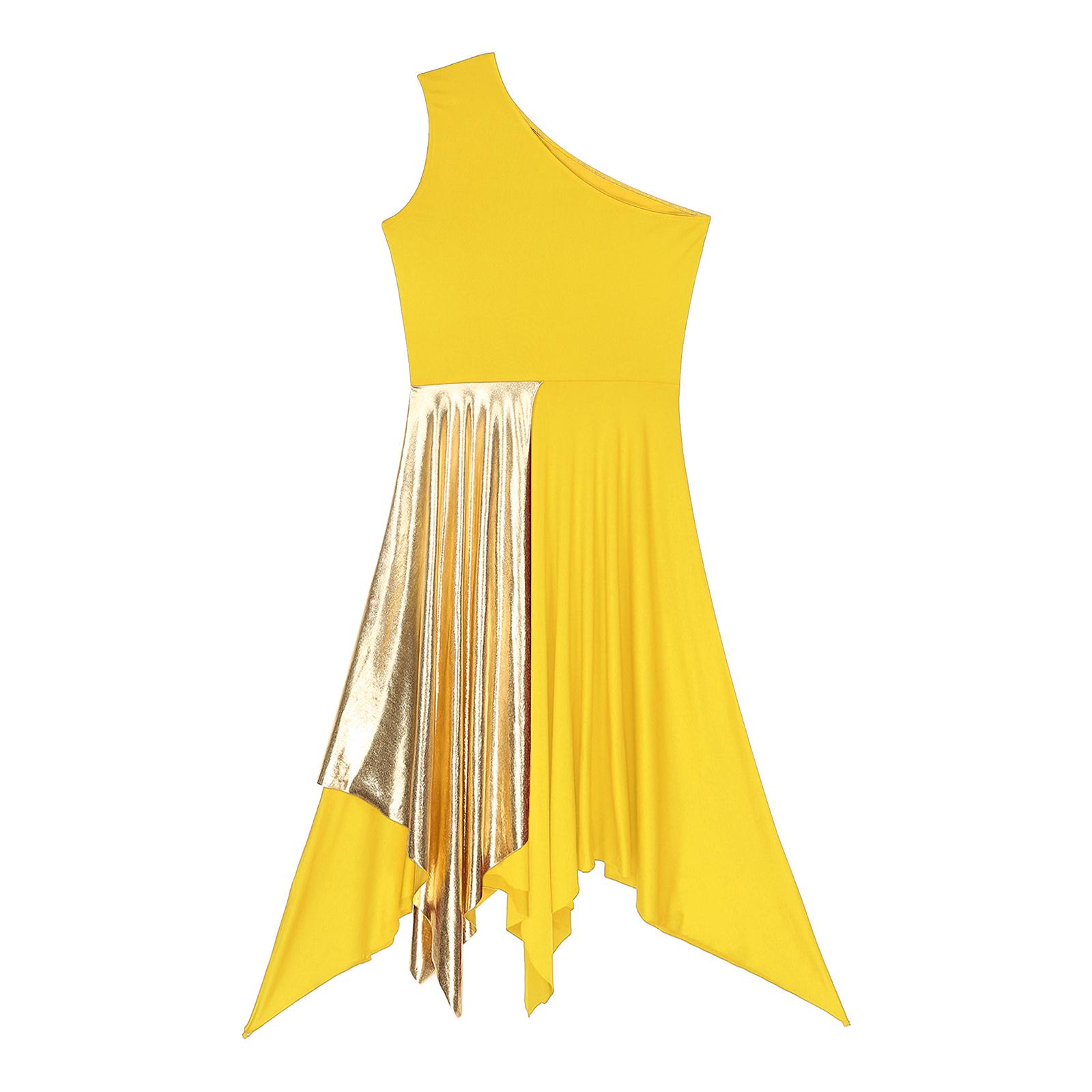 Women Church Choir Worship Praise Dress Modern Lyrical Dance Performance Costume One Shoulder Irregular Hem Dresses Dancewear Women Church Choir Worship Praise Dress Modern Lyrical Dance Performance Costume One Shoulder Irregular Hem Dresses Dancewear