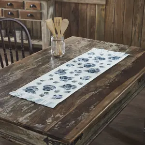 Serene Hydrangea Ruffled Table Runners