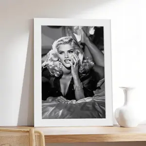 Anna Nicole Smith, Photography S1,vintage, couple，Minimalist Neutral Poster Print, Aesthetic Wall Decor for Bedroom.