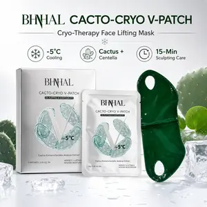 BHHAL Cacto-Cryo V-Patch: -5°C Instant Jawline Sculpting & De-puffing Mask for Snatched Face (5 Pcs) lymphatic