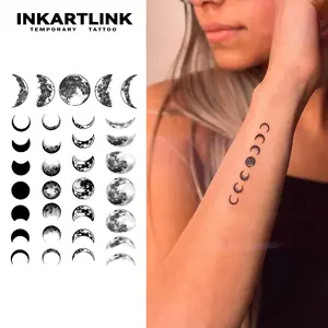 INKARTLINK magic art tattoo 2 pieces, Nocturne Gleam Series,waterproof, semi-permanent, long-lasting, temporary, simple fake stickers, for party,