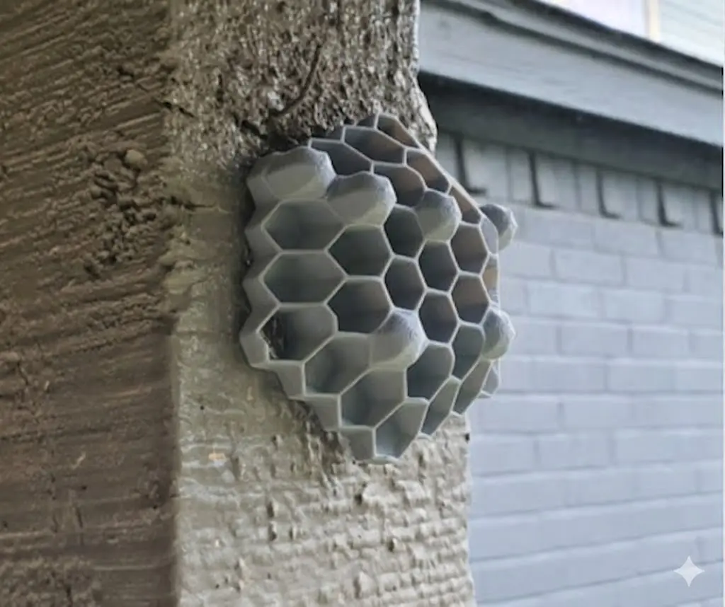 All-Seasons 3D Printed Gray Nest-Shape Wasp Nest Decoy (Pack of 4) - Chemical-Free Outdoor Hornet Deterrent, Customizable Home Supply with 90-Day Satisfaction Guarantee