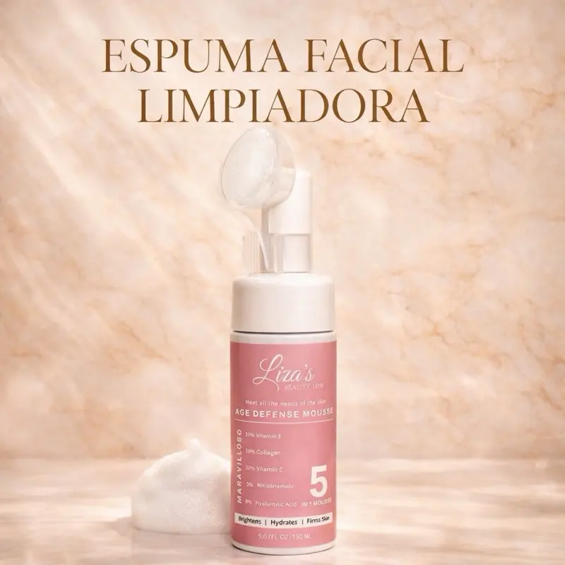 Liza's Beauty Line Age Defense Mousse with 10% Vitamin E 20% Collagen & 5% Niacinamide for Skin Defense