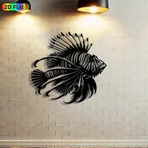 1pc Lionfish Metal Wall Art,Lionfish Statue Mural, Ideal Gift for New Year, Christmas, Marine Life Enthusiasts, Rust-Resistant Metal Wall Decor Wall Sculptures, Perfect for Home Wall & Garden Fence, Stunning Coastal Themed Decor, Artistic Decoration