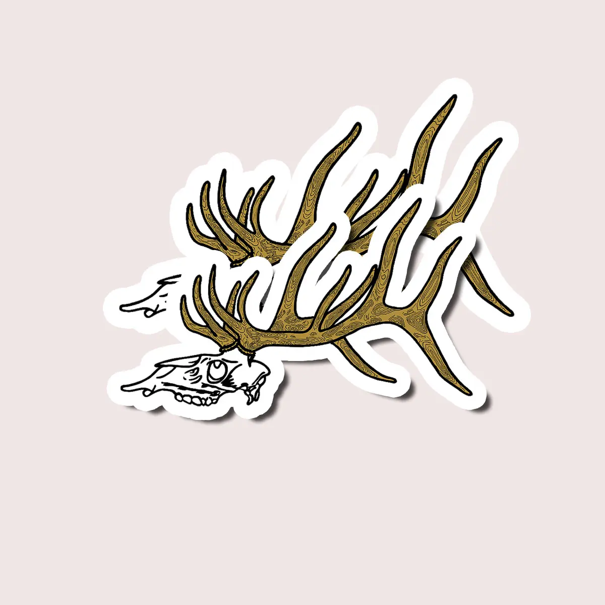 Deer Skull with Antlers Sticker, Decals for Guns Laptop Water Bottles Books Motorcycles Cars Bicycles, Waterproof Stickers