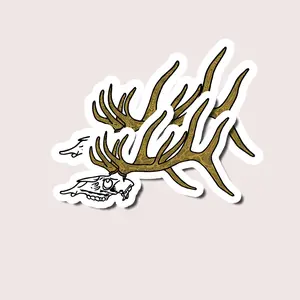 Deer Skull with Antlers Sticker, Decals for Guns Laptop Water Bottles Books Motorcycles Cars Bicycles, Waterproof Stickers
