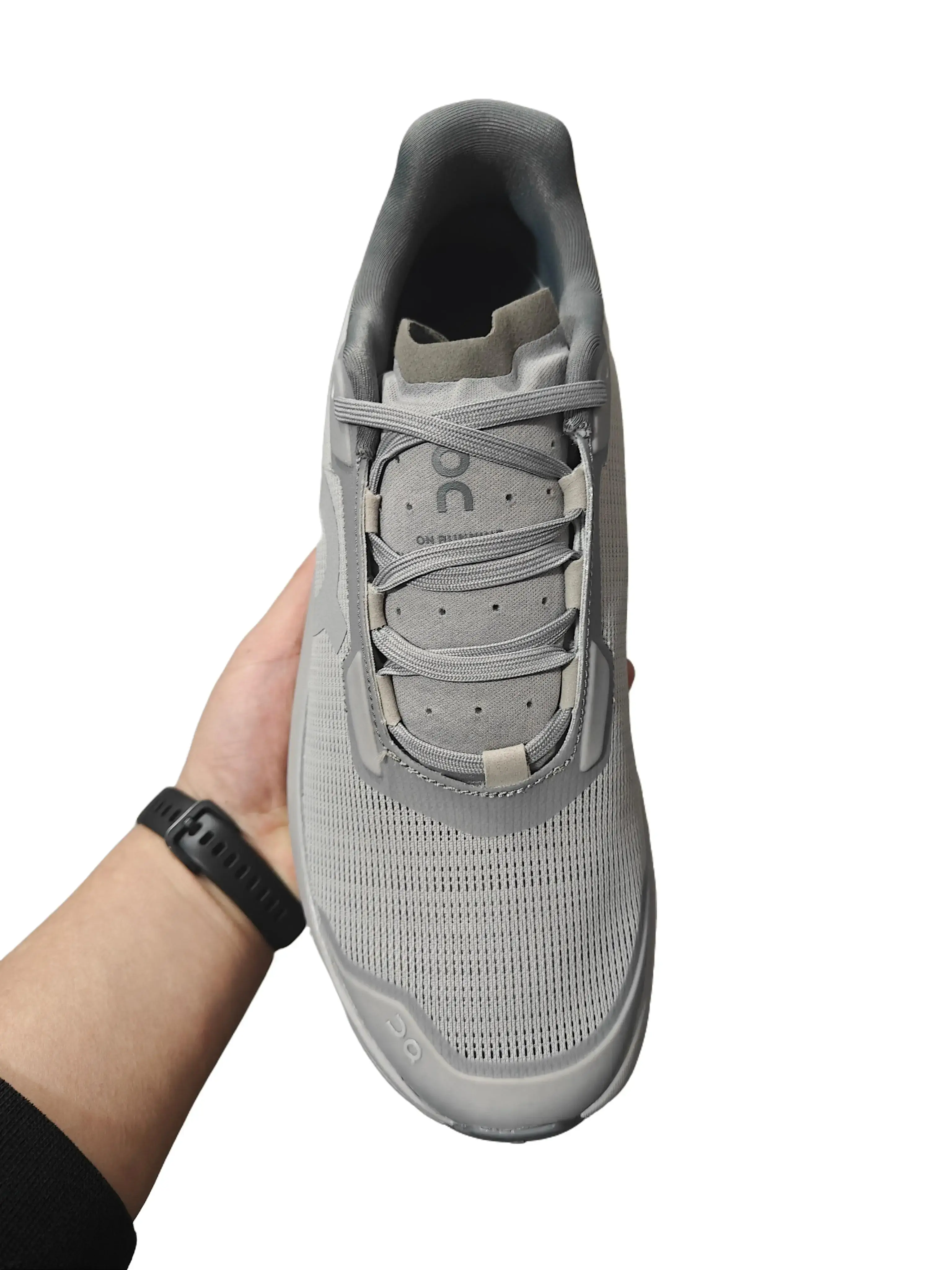 Single Tone Chunky Hollow Trail Walking Sneakers Pale Gray Tough Breathable Mesh Anti Crack Bend Resistant Non Slip Soft Sole Outdoor Hiking Camping Shoes