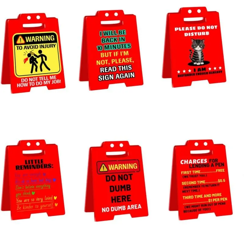 Acrylic Presentation Board, 6 Counts/set Creative, Decorative Desktop Warning Sign, Desktop Decoration for Office Home School, Funny Gifts
