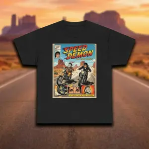 Speed Demon Shirt, Michael Jackson Comic Tee, Mj Bad Era Graphic T-shirt & Sweatshirt Unisex Crewneck Made In 100% Cotton, Design & Printed In The USA