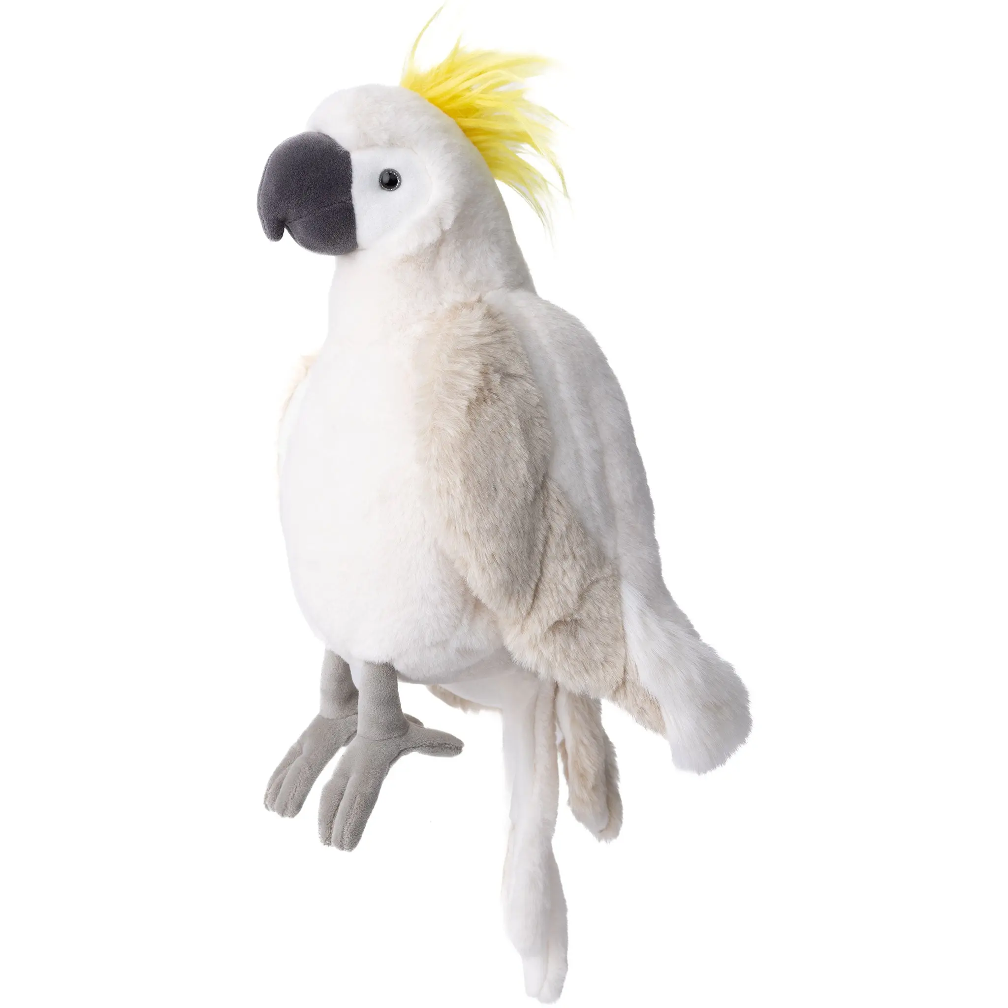 Bukowski Bears Mango 14 Inch Soft Plush White Parrot Stuffed Animal Toy with Yellow Crest for Kids and Adults