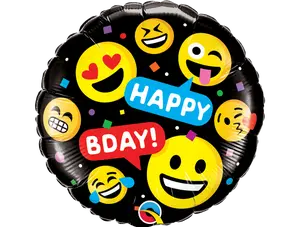 Happy Bday Smileys Balloon