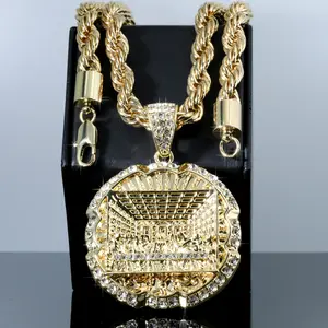 Last Supper Pendant | 7mm to 10mm - 30"In - Rope Chain Gold Plated Necklace For Men's Fashion