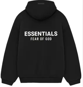 Fear of God Essentials Fleece Hoodie II Black 192HO246250F Men's Sizes XXS-2XL with Front Logo Comfortable Fit Casual Wear #Fashionweek #Fallfreshness