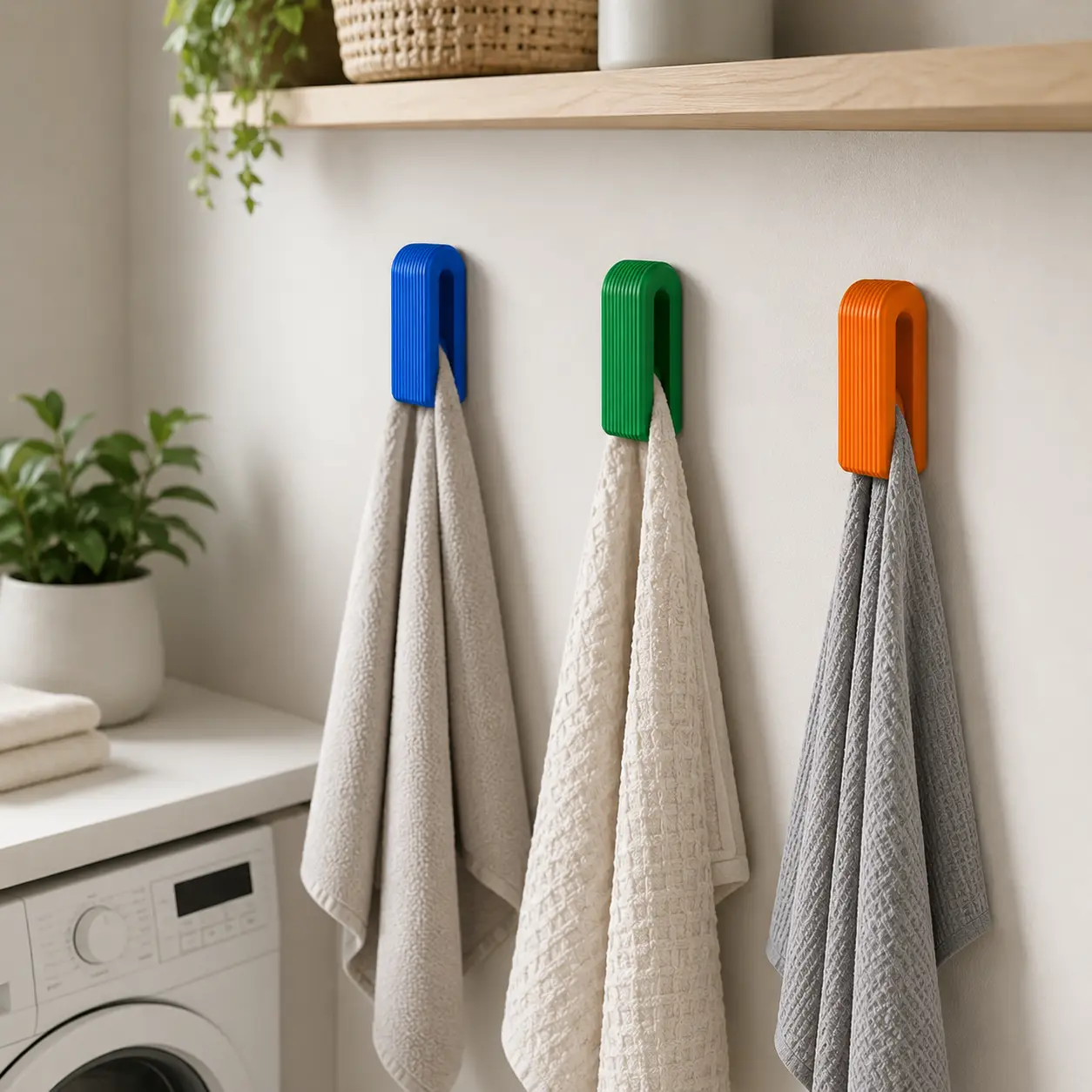 Auto-Locking Gravity Towel Hook | Ribbed Wall-Mounted Holder