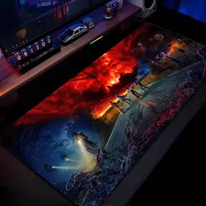 Stranger Things 5 Mouse Pad Mousepad HD Printing Computer Gamers Locking Edge Non-slip Mouse Pad Gaming Mouse Pad XXL90x40cm Keyboard PC Desk Pad