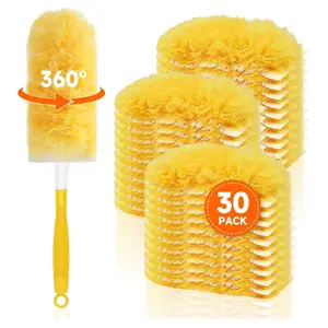30 Count Duster Refills with Handle – 360° Disposable Multi-Surface Duster Kit