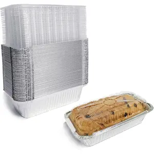 Aluminum Foil Disposable 1.5lb Bread Loaf Pans with Lids 50 Pack Dessert Boxes Perfect for Baking Storing Takeout
