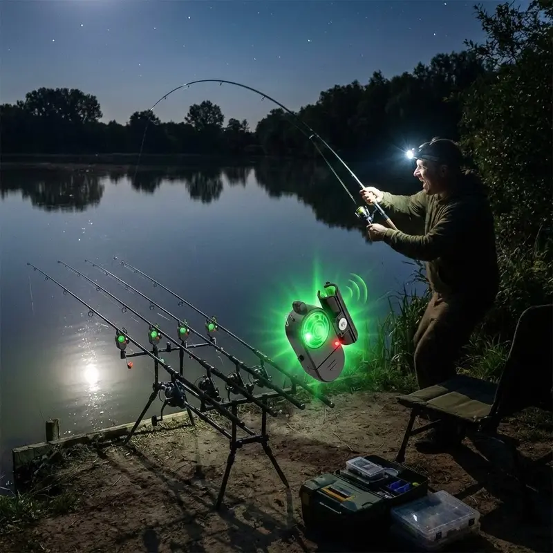 2PCS/4 PCS Fishing Bite Alarm with LED Light, 2025 New Sensitive Smart Electronic Fishing Bells for Rods, Fish Bite Alarm Sound Alert Bell, Clip-On Electronic Fishing Alarms Bite Alarms for Fishing