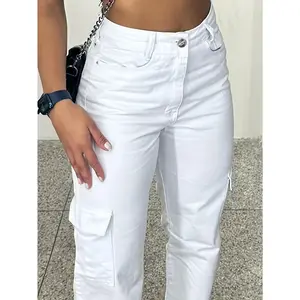 Women’s Cargo Pants Comfortable High-Waisted Cargo Pants for Women | Straight Leg, Beige, Multiple Pockets, Drawstring Waist, All-Season Casual Wear