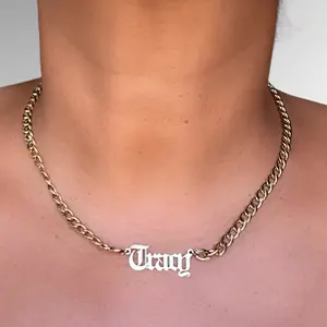 SAY MY NAME CURB CHAIN NECKLACE