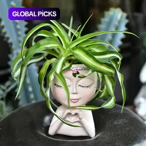 1 resin simple creative vase, suitable for outdoor garden or room decoration and plant storage, Resin Flower Pot #GLOBAL PICKS