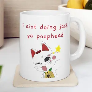 Turbo Granny Dandadan Cat You Poophead Cute Funny Anime Manga Fan Kawaii Mug Otaku Weeb Fan Gift Ceramic Coffee