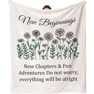New Beginnings Gifts for Women Blanket, Farewell Graduation Goodbye Retirement Going Away Gifts for Coworkers Women, New Job, Break Up, Divorce Gift for Woman Throw Blanket 60"X50"